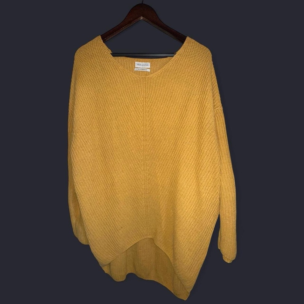 Urban Outfitters UO Open Knit Mustard Yellow Women's Sweater